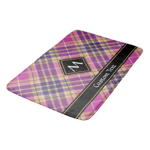 Pink, Gold and Blue Tartan Bath Mat