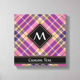 Pink, Gold and Blue Tartan Canvas Print