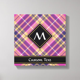 Pink, Gold and Blue Tartan Canvas Print