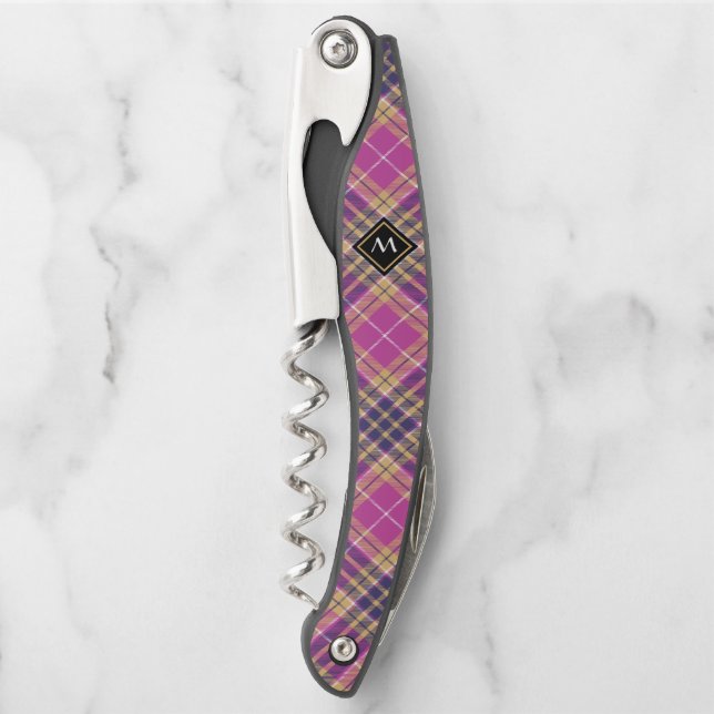 Pink, Gold and Blue Tartan Corkscrew (Front)