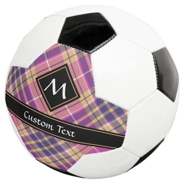 Pink, Gold and Blue Tartan Football (Three Quarter)