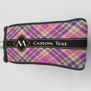 Pink, Gold and Blue Tartan Golf Head Cover