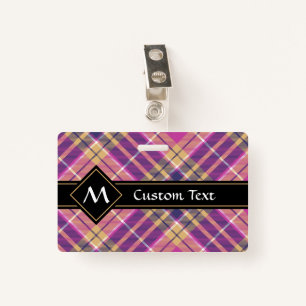 Pink, Gold and Blue Tartan ID Badge