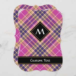 Pink, Gold and Blue Tartan Invitation