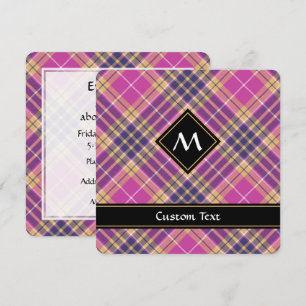 Pink, Gold and Blue Tartan Invitation