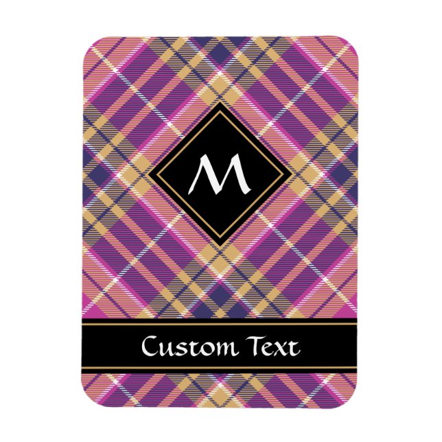 Pink, Gold and Blue Tartan Magnet (Vertical)