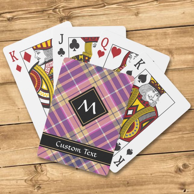 Pink, Gold and Blue Tartan Playing Cards (Creator Uploaded)