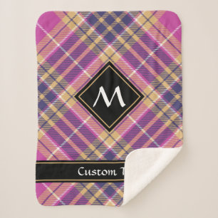 Pink, Gold and Blue Tartan Sherpa Blanket