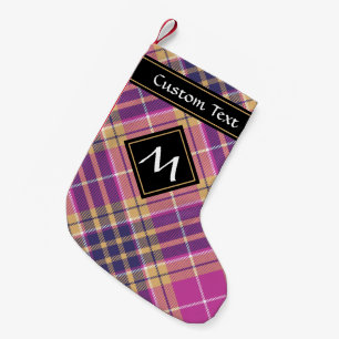 Pink, Gold and Blue Tartan Small Christmas Stocking