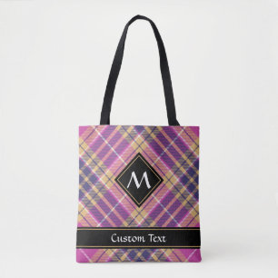 Pink, Gold and Blue Tartan Tote Bag