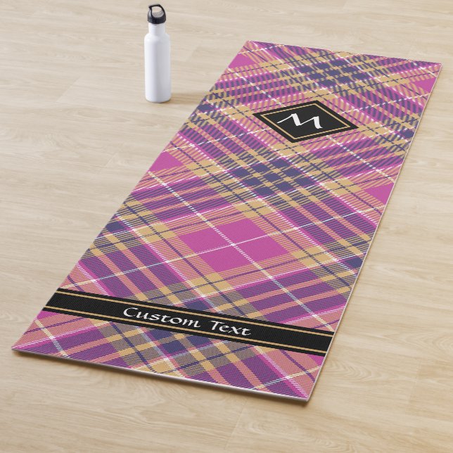 Pink, Gold and Blue Tartan Yoga Mat (In Situ)
