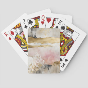 Pink Gold and Grey Wabi Sabi Playing Cards