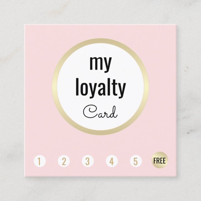 Pink Gold Beauty Salon Customer Loyalty 6 Punch (Front)