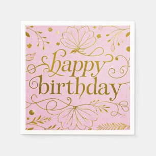 Pink Gold birthday luxurious elegant extravagant Napkin