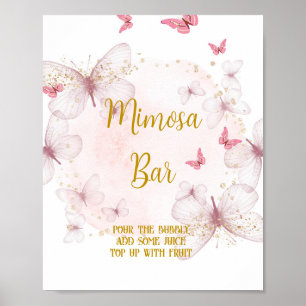 Pink & Gold Birthday  Mimosa Bar Table Sign