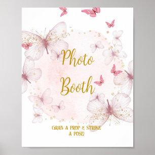 Pink & Gold Birthday Photo Booth Table Sign