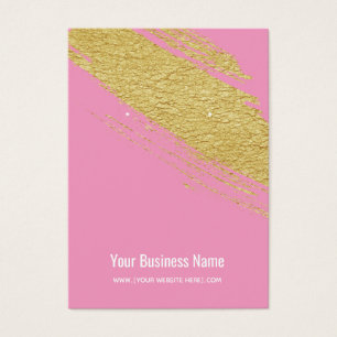 Pink Gold Brush Earring Display Cards