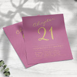 Pink Gold Budget 21st Birthday Invitation Flyer<br><div class="desc">Wow Your Guests With Glamourous Pink & Gold 21st Birthday Invitations! Celebrate your special day in style with these budget friendly pink and gold 21st birthday invitations. Featuring a beautiful script font that is perfect for any glamourous occasion, these invitations are designed to make a statement without breaking the bank....</div>