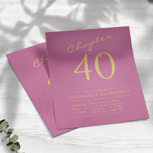 Pink Gold Budget 40th Birthday Invitation Flyer