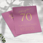 Pink Gold Budget 70th Birthday Invitation Flyer<br><div class="desc">Celebrate someone special's 70th birthday in style with our budget-friendly pink and gold birthday invites! Perfect for a budget-conscious party, these invitations will help you create an extraordinary gathering for your special day. Featuring a pink and gold design, these invites are perfect for a 70th celebration party. Give your guests...</div>