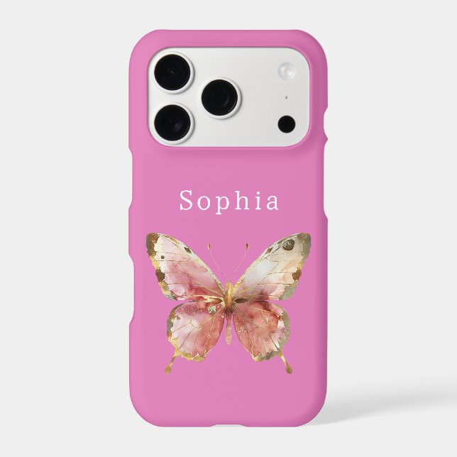 Pink Gold Butterfly (Back)