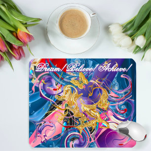 Pink Gold Butterfly Motivation Liquified Abstract Mouse Mat