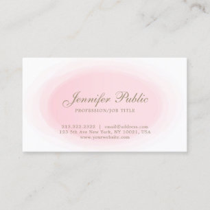 Pink Gold Calligraphy Handwritten Script Trendy Business Card