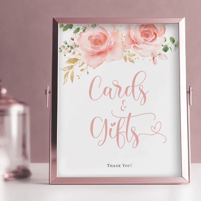 Pink & Gold Cards & Gifts Sign (Creator Uploaded)