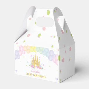 Pink Gold Castle Princess Birthday Favour Box