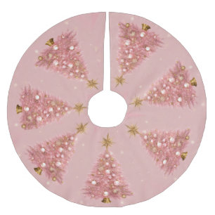 Pink Gold Christmas  Brushed Polyester Tree Skirt