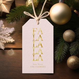 Pink Gold Christmas Fa La La ID1009 Gift Tags