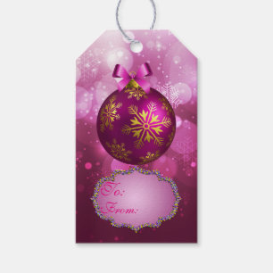 Pink & Gold Christmas Gift Tags
