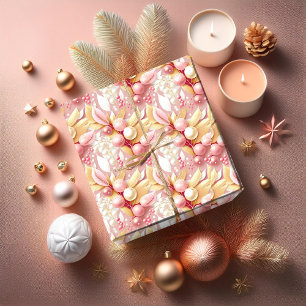 Pink Gold Christmas Merry Pattern#17 ID1009 Wrapping Paper