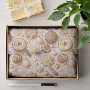 Pink Gold Christmas Pattern#12 ID1009 Wrapping Tissue Paper