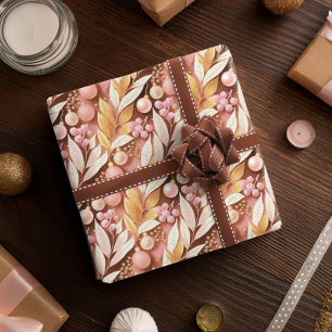 Pink Gold Christmas Pattern#22 ID1009 Wrapping Paper