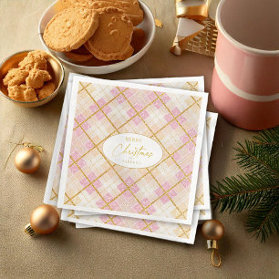 Pink Gold Christmas Pattern#28 ID1009 Napkin