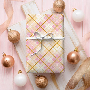 Pink Gold Christmas Pattern#28 ID1009 Wrapping Paper