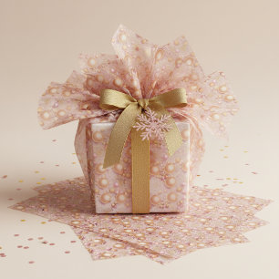 Pink Gold Christmas Pattern#31 ID1009 Tissue Paper