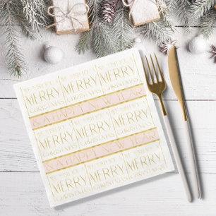 Pink Gold Christmas Pattern#35 ID1009 Napkin
