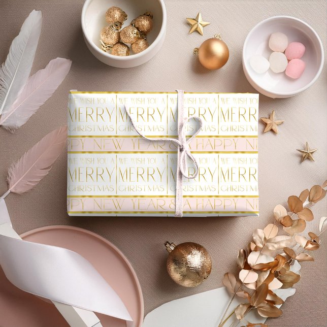 Pink Gold Christmas Pattern#35 ID1009 Wrapping Paper (Creator Uploaded)