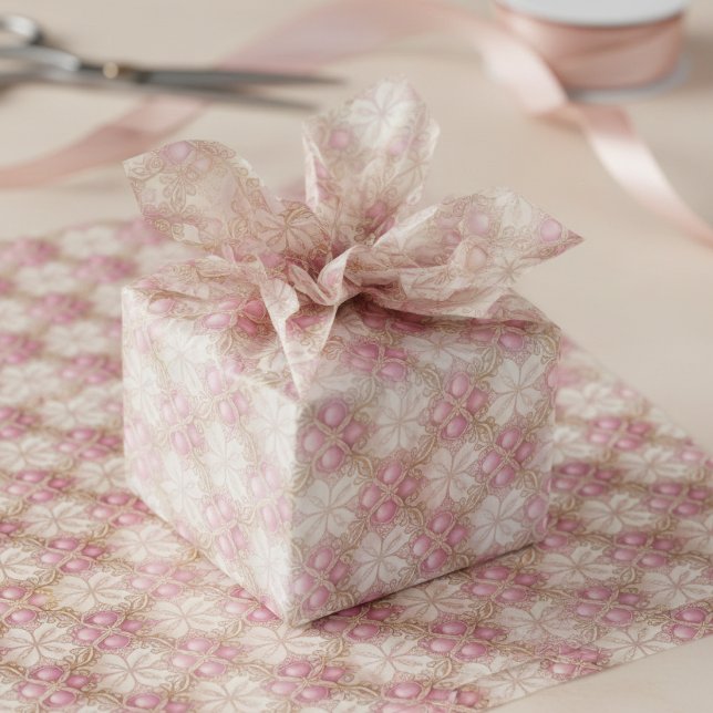 Pink Gold Christmas Pattern#4 ID1009 Tissue Paper (Creator Uploaded)