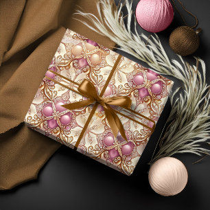 Pink Gold Christmas Pattern#4 ID1009 Wrapping Paper