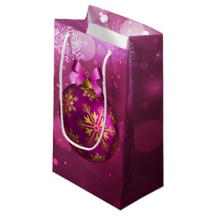 Pink & Gold Christmas Small Gift Bag