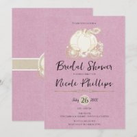Pink Gold Cinderella Carriage Bridal Shower 