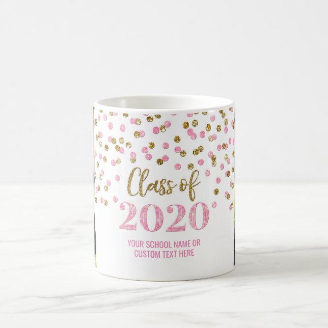 Pink Gold Class of 2020 Photo Graduation Mug (Center)