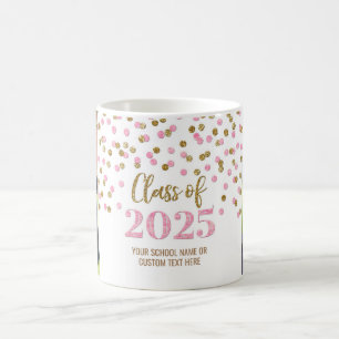 Pink Gold Class of 2025 Coffee Mug
