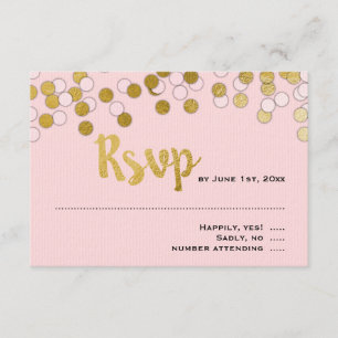 Pink Gold Confetti Bat Mitzvah RSVP Response