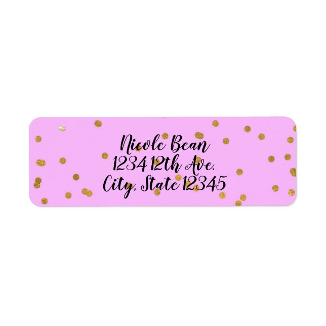 Pink & Gold Confetti Dots Modern Glamour Glam (Front)