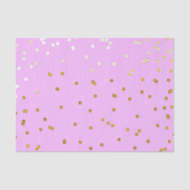 Pink & Gold Confetti Dots Modern Glamour Glam Tissue Paper (Front)