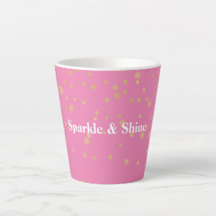 Pink Gold Confetti Latte Mug